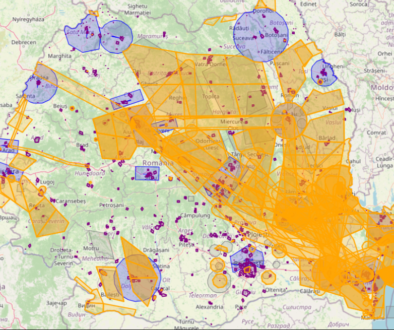 Hartă ROMATSA cu geozone restricționate