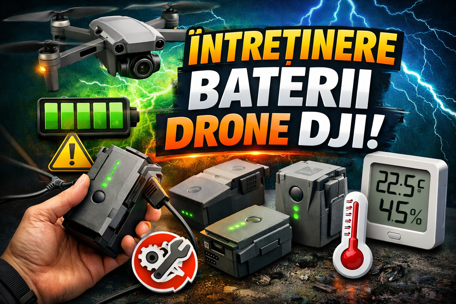 Întreținerea bateriilor dronelor DJI