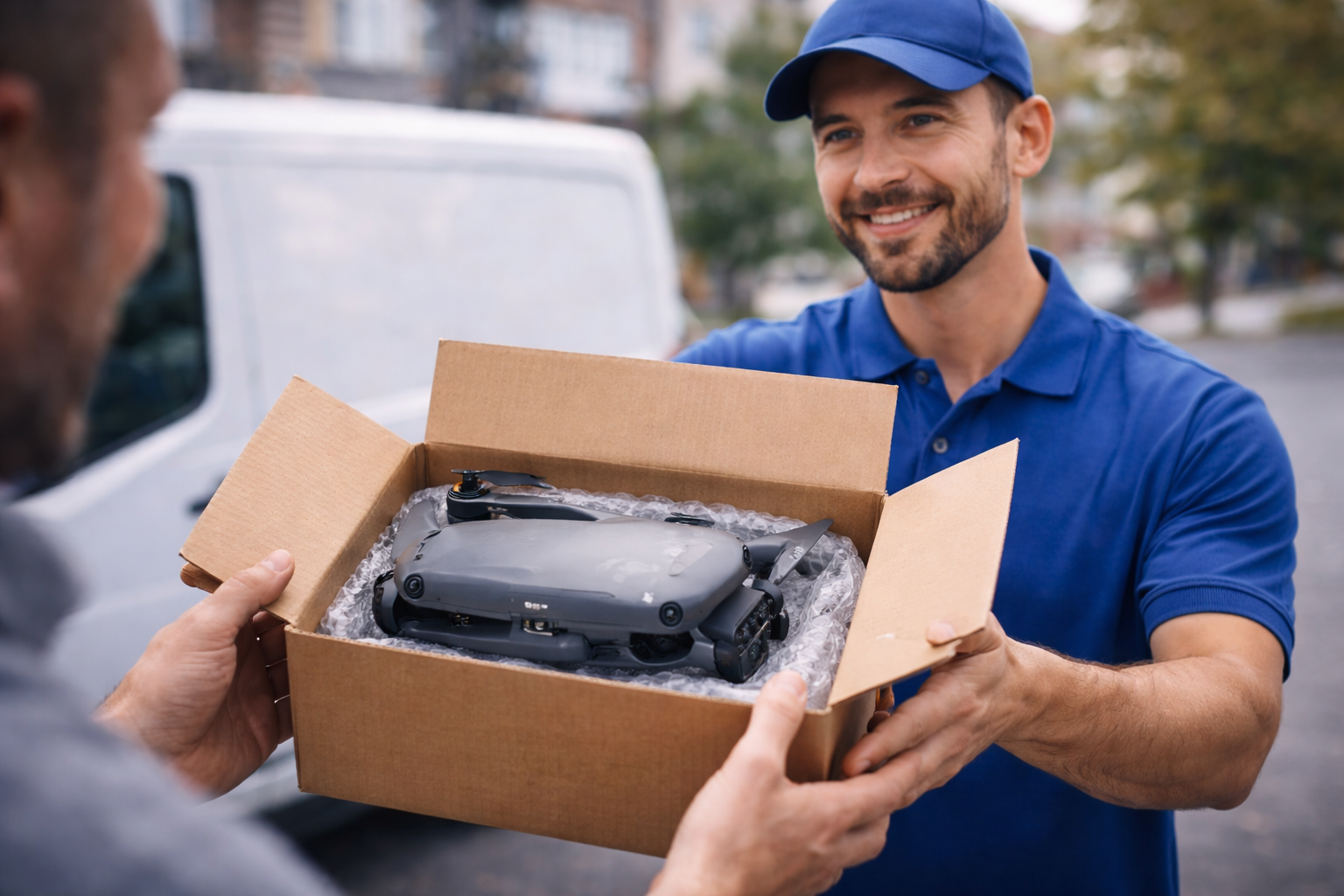 curier preia drona din București pentru transport rapid la service